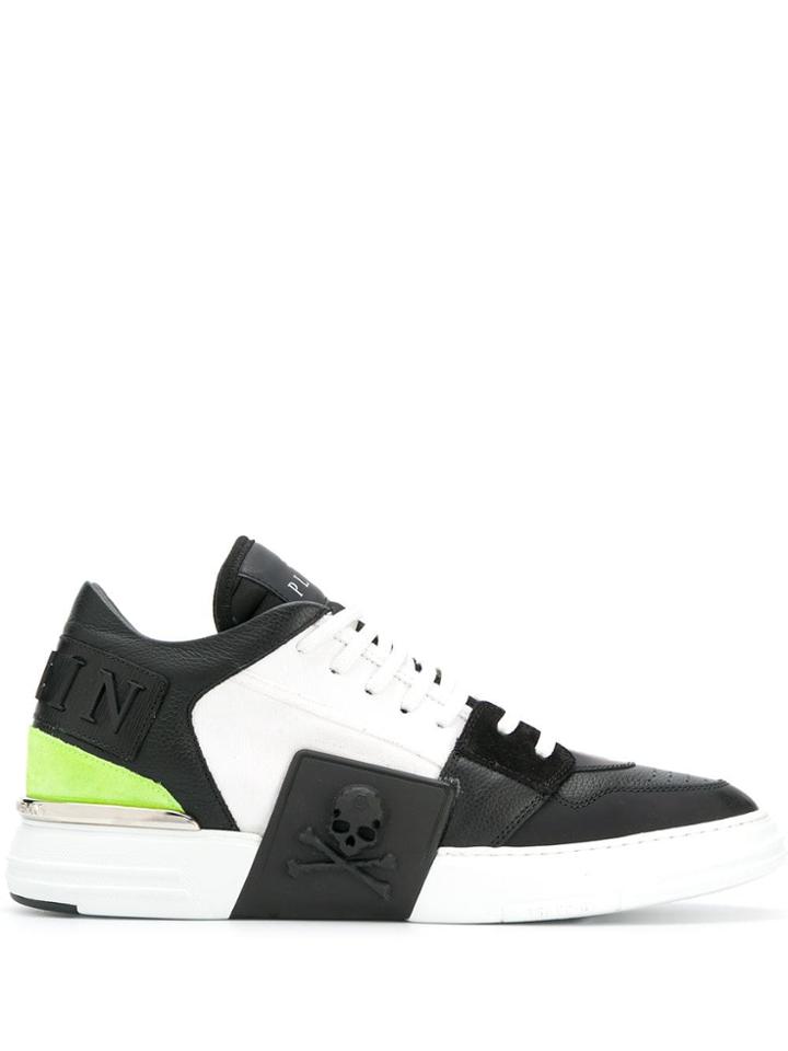 Philipp Plein Colour Blocked Low Top Sneakers - Black