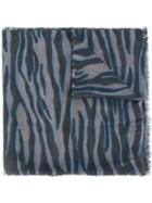 Furla - Zebra Pattern Scarf - Women - Silk/modal - One Size, Women's, Black, Silk/modal