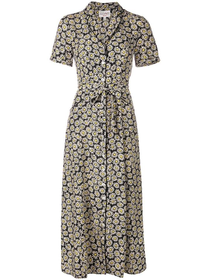 Hvn Daisy Print Shirt Dress - Black