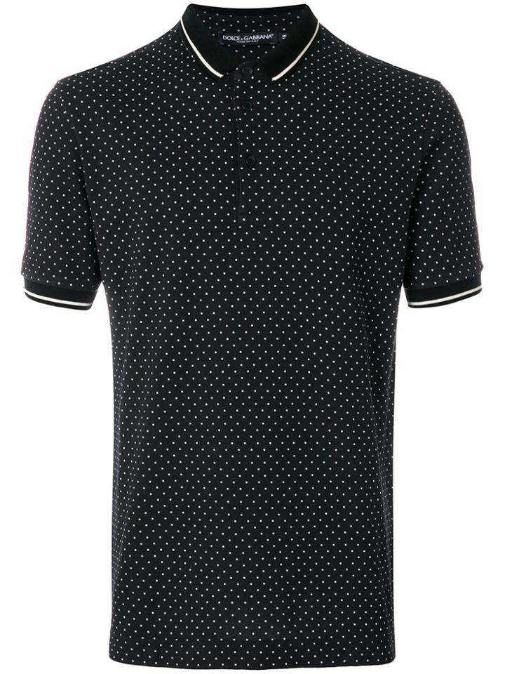 Dolce & Gabbana Polka-dot Polo Shirt - Blue