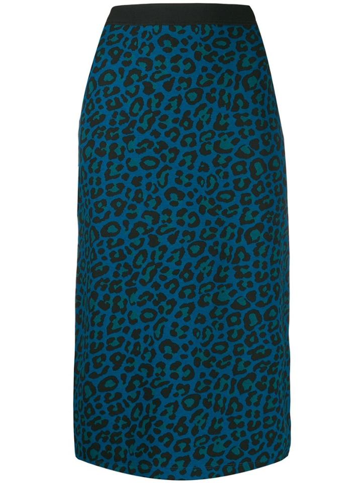 Paul Smith Leopard Print Skirt - Blue