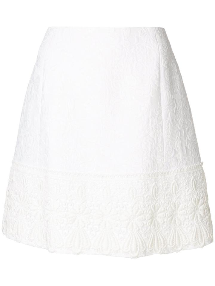 Dolce & Gabbana Jacquard And Lace Skirt - White