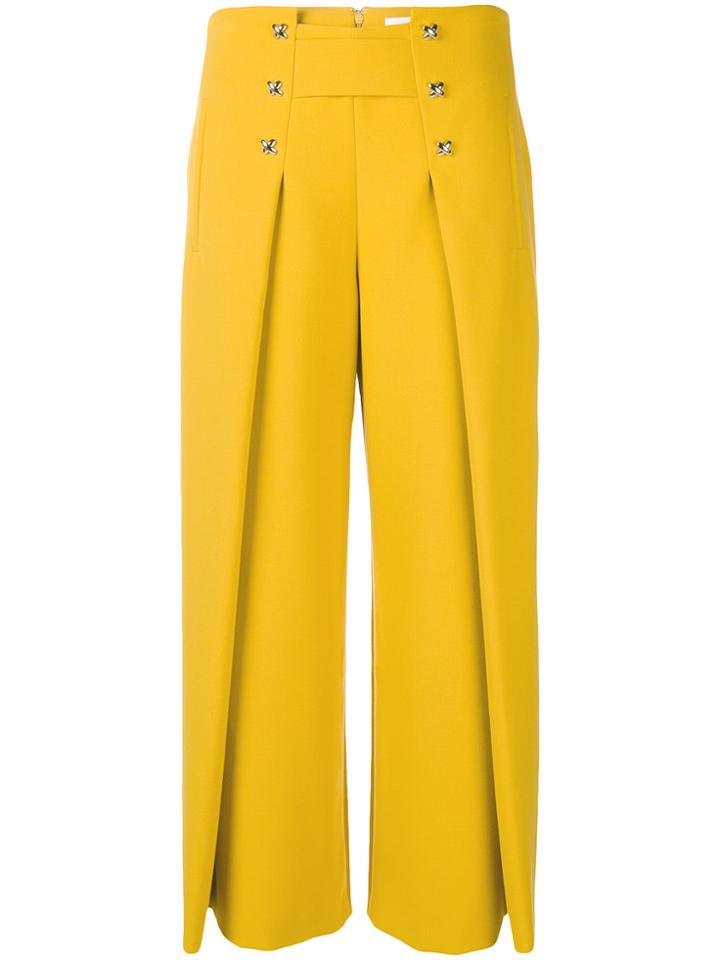 Genny Cropped Flared Trousers - Yellow & Orange