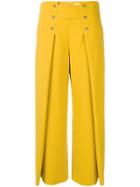 Genny Cropped Flared Trousers - Yellow & Orange