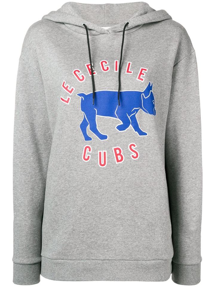 Être Cécile Dog Print Hoodie - Grey