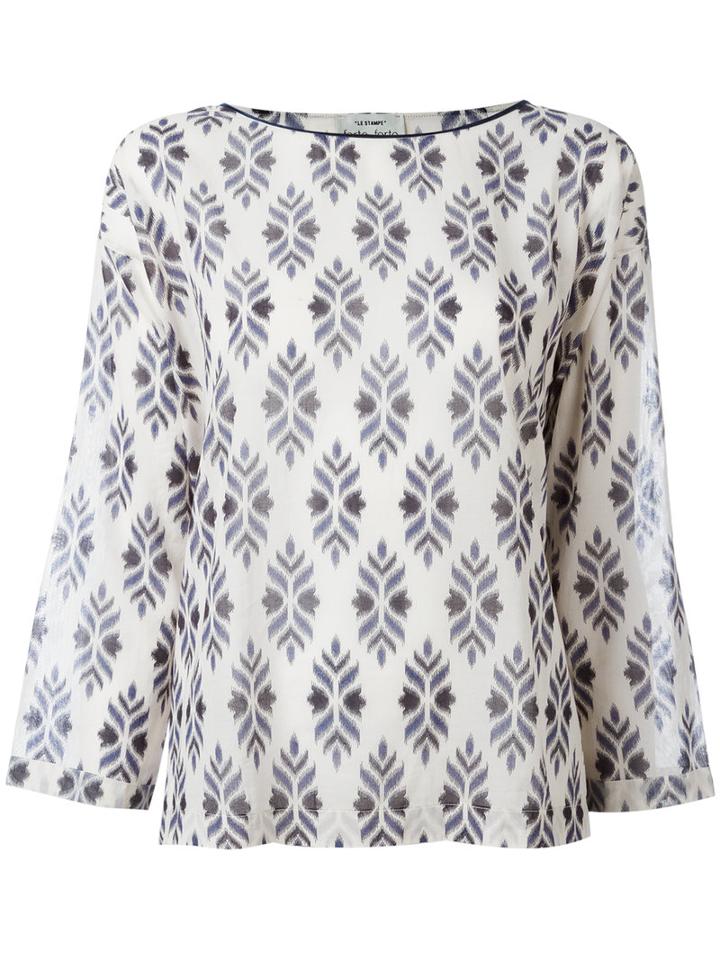 Forte Forte - Printed Longsleeve Top - Women - Cotton - Ii, Women's, White, Cotton