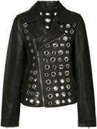 Rta Circular Cut-out Biker Jacket, Women's, Size: Xs, Black, Calf Leather
