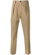 Etro - Front Pleat Tapered Trousers - Men - Cotton - 46, Nude/neutrals, Cotton