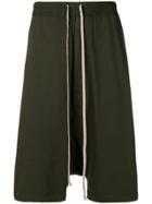 Rick Owens Drkshdw Dropped Crotch Track Shorts - Green