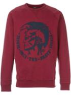 Diesel 's-orestes-patch' Sweatshirt, Men's, Size: Large, Red, Cotton