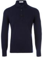 Brunello Cucinelli Polo Collar Jumper, Men's, Size: 46, Blue, Silk/cashmere/virgin Wool