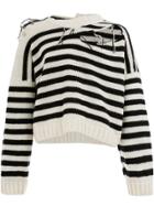 Charles Jeffrey Loverboy Stripe Distressed Sweater - Black