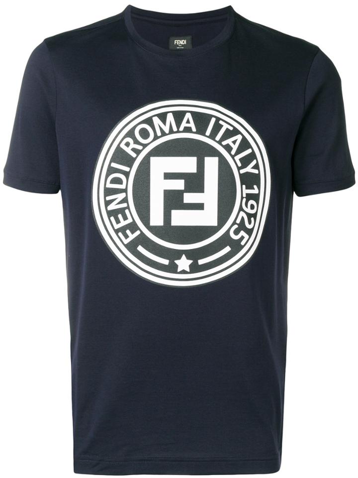 Fendi Printed Ff Logo T-shirt - Blue