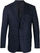 Ermenegildo Zegna Check Print Single Breasted Jacket - Blue