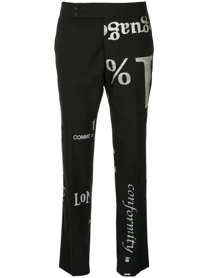 Comme Des Garçons Vintage Glitter Logo Pants - Black