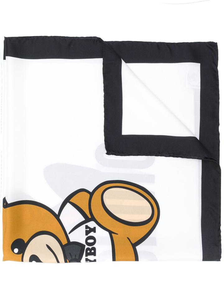 Moschino Contrasting Border Scarf - White