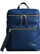 Burberry Zip-top Leather Backpack - Blue