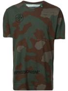 Off-white Camouflage Logo Print T-shirt - Green