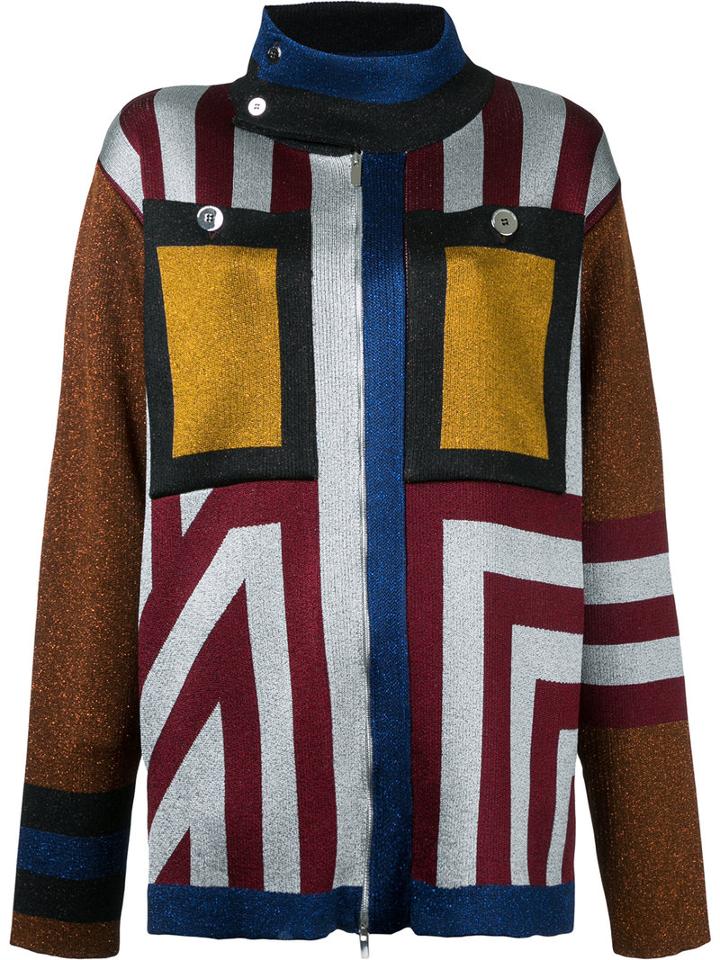 Marco De Vincenzo - Geometric Pattern Cardigan - Women - Polyamide/polyester/acetate - 48, Polyamide/polyester/acetate
