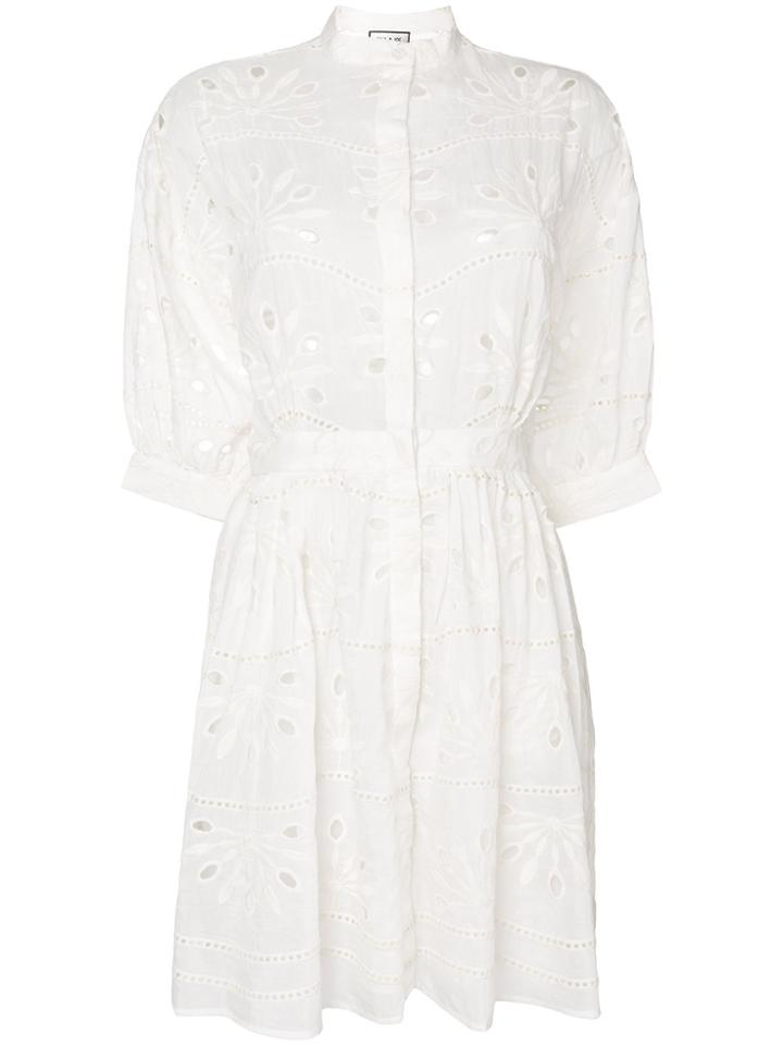 Paul & Joe Embroidered Shirt Dress - White