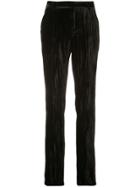 Saint Laurent Textured Straight-leg Trousers - Black