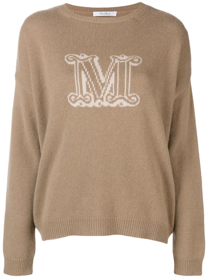 Max Mara M Intarsia Knit Jumper - Nude & Neutrals