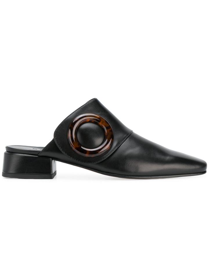 Boyy Tortoiseshell Buckle Mules - Black
