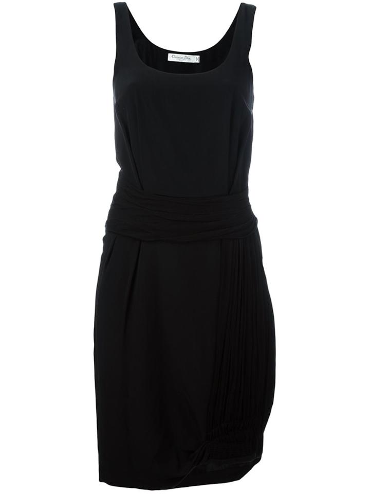 Christian Dior Vintage Draped Detail Dress - Black