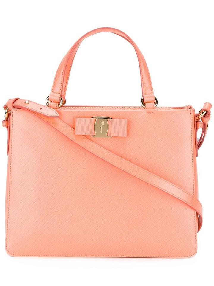 Salvatore Ferragamo Vara Tote, Women's, Yellow/orange, Leather