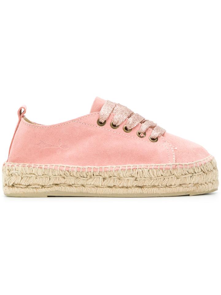 Manebi Lace-up Espadrille Sneakers - Pink & Purple