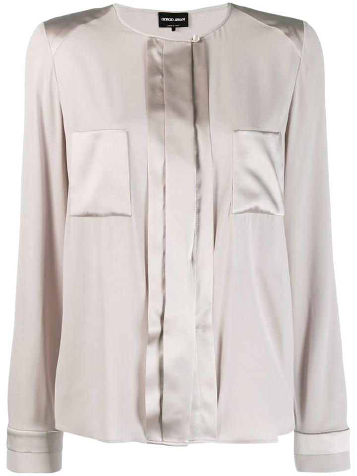 Giorgio Armani Contrasting Panels Blouse - Grey