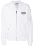 Moschino Logo Print Bomber Jacket - White