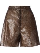 Mm6 Maison Margiela Sequin Shorts, Women's, Size: 40, Brown, Polyester/viscose