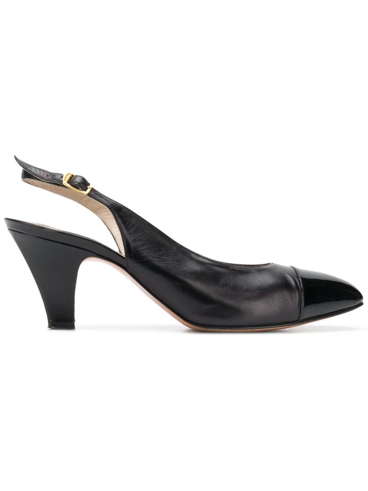 Salvatore Ferragamo Vintage 1990's Slingback Pumps - Black
