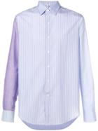 Loewe Patchwork Sleeve Stripe Shirt - Blue