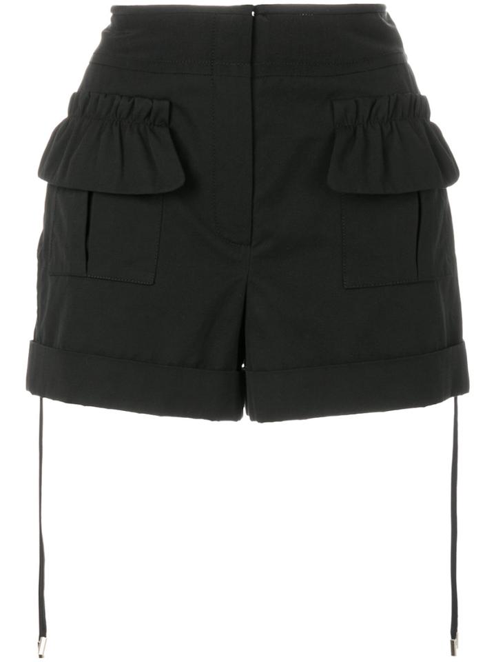 Carven Frill Trim Cargo Shorts - Black