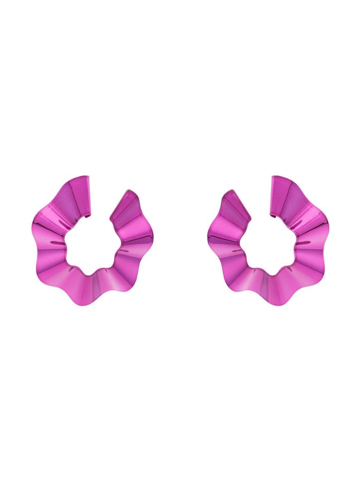 Gaviria Purple Ravioli Silver Plated Earrings - Pink & Purple