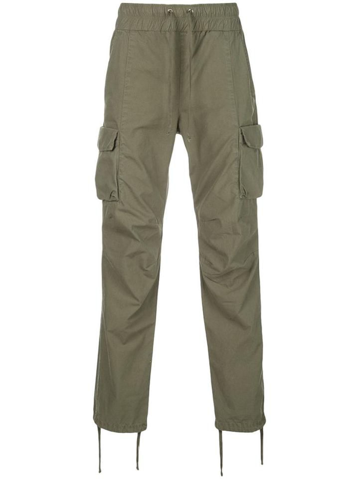 John Elliott Elasticated Cargo Trousers - Green