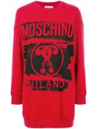 Moschino Branded Jersey Dress - Red