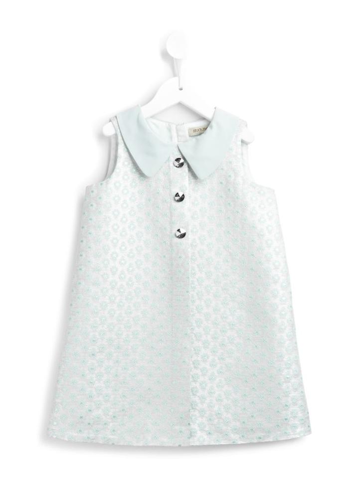 Hucklebones London Mini Meadow Jacquard Shift Dress, Girl's, Size: 10 Yrs, Grey