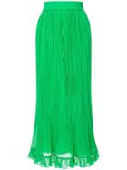 Ck Calvin Klein Crinkle Long Skirt - Green