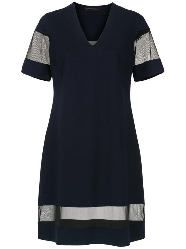 Gloria Coelho Sheer Panels Dress - Blue