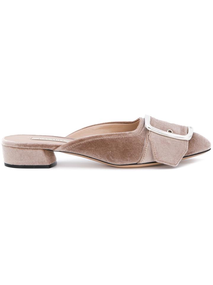 Casadei Buckle Detail Mules - Nude & Neutrals