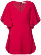 Halston Heritage Wide Sleeve Minidress - Red
