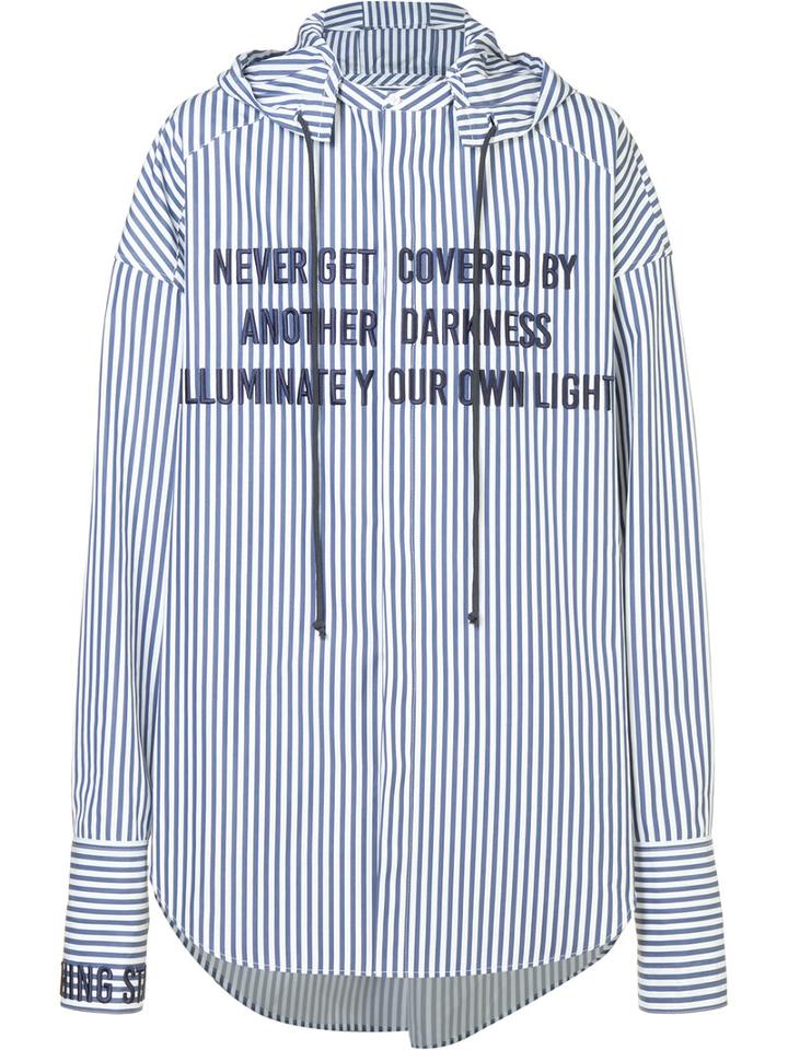 Juun.j Hooded Zip Shirt, Men's, Size: 48, White, Cotton