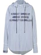 Juun.j Hooded Zip Shirt, Men's, Size: 48, White, Cotton