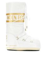 Moon Boot Crocodile-effect Snow Boots - White