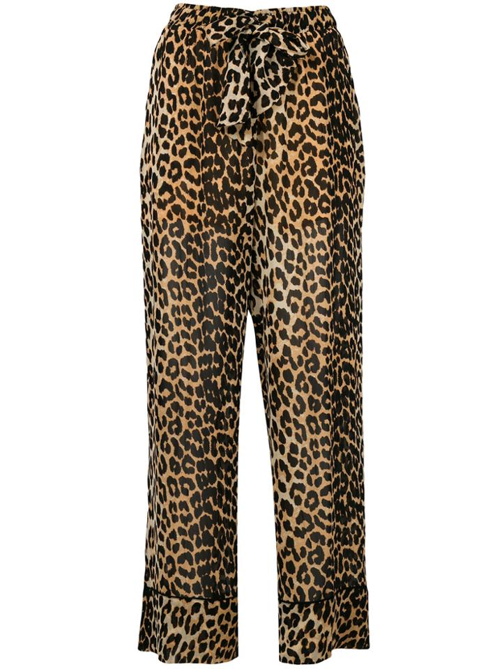 Ganni Leopard Print Trousers - Nude & Neutrals