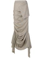 A.w.a.k.e. Ruched Plaid Skirt - Grey
