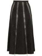 Christopher Kane High-waisted Lace Midi Skirt With Zip Detail - Black